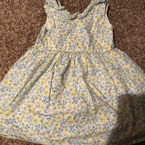 Floral Kids Dress in Blue and Yellow